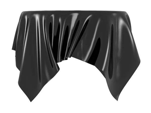 Mantel Elegancia Seda Negra Exposición Ferial Elemento Diseño Para Fondo —  Fotos de Stock