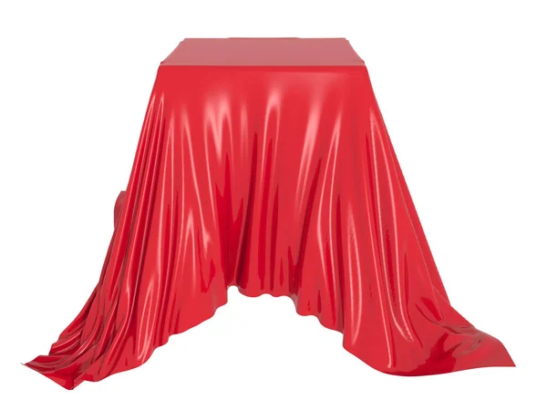 Tovaglia Elegante Seta Rossa Fiera Fieristica Elemento Design Sfondo Illustrazione — Foto Stock
