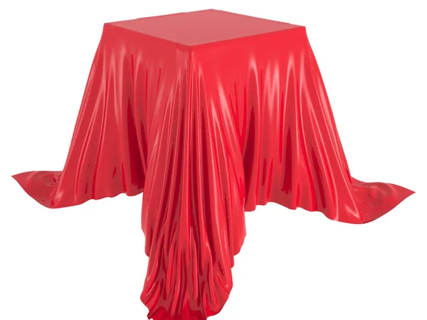 Red Silk Elegance Tablecloth Trade Show Exhibition Design Element Background — Stock Photo, Image