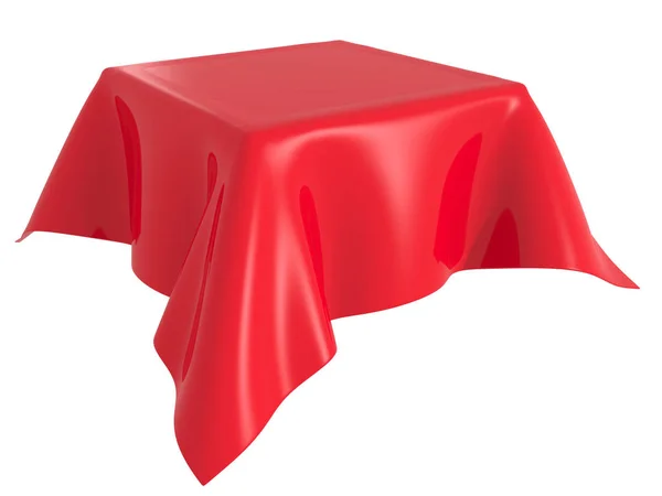 Red Silk Elegance Tablecloth Trade Show Exhibition Design Element Background — Stock Photo, Image