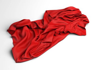 Kırmızı ipek zerafet masa örtüsü. Show Fuarı