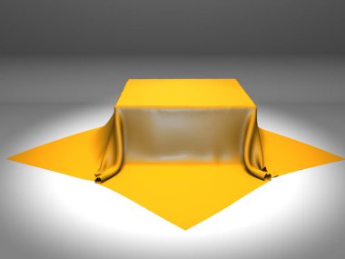 Altın ipek zerafet masa örtüsü. Show Fuarı