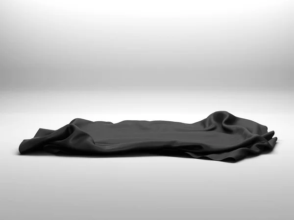 Ubrus černé hedvábné eleganci. Obchodní show výstava — Stock fotografie