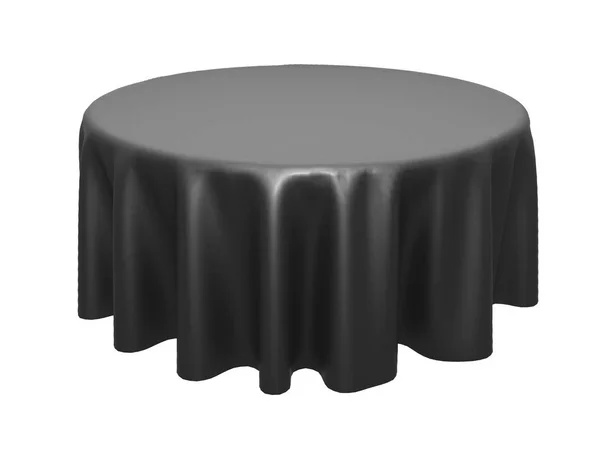 Toalha de mesa de elegância de seda preta. Exposição de feira — Fotografia de Stock