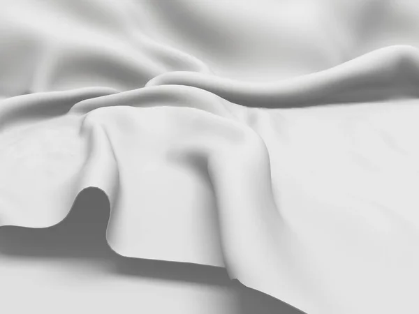 Tovaglia elegante in seta bianca. Fiera fieristica — Foto Stock