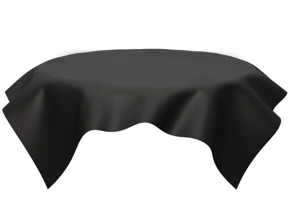 Siyah ipek zerafet masa örtüsü. Show Fuarı — Stok fotoğraf