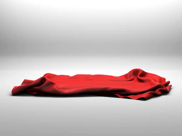 Nappe élégante en soie rouge. Exposition du salon — Photo