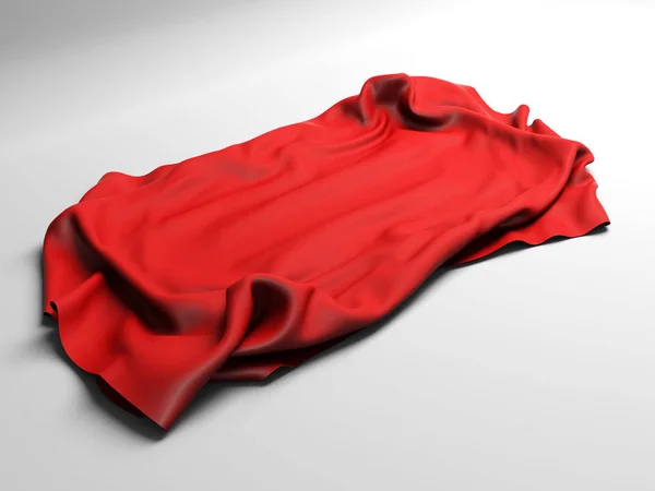 Ubrus červené hedvábné eleganci. Obchodní show výstava — Stock fotografie