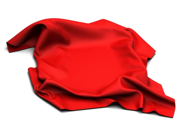 Ubrus červené hedvábné eleganci. Obchodní show výstava — Stock fotografie