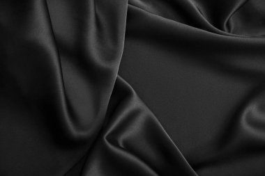 Siyah lüks dalgalı sakinleştirmek parlak ipek perdelik kumaş