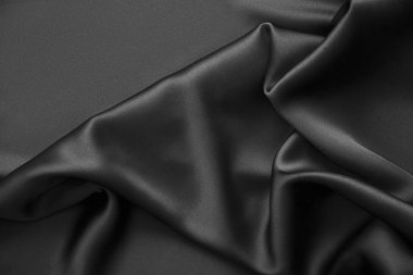 Siyah lüks dalgalı sakinleştirmek parlak ipek perdelik kumaş