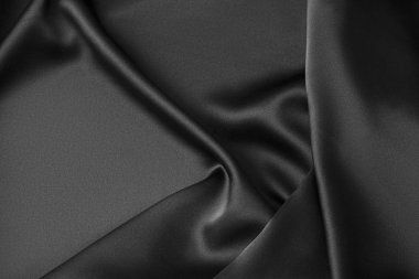 Siyah lüks dalgalı sakinleştirmek parlak ipek perdelik kumaş