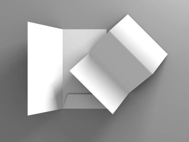 Boş beyaz klasör broşür şablonu mockup