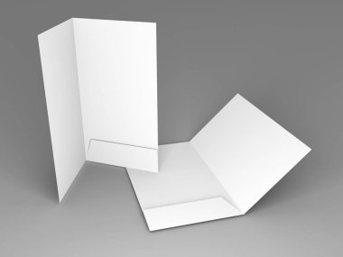 Boş beyaz klasör broşür şablonu mockup