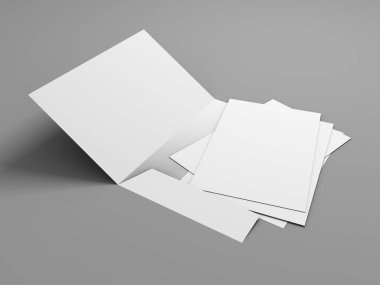 Boş beyaz klasör broşür şablonu mockup