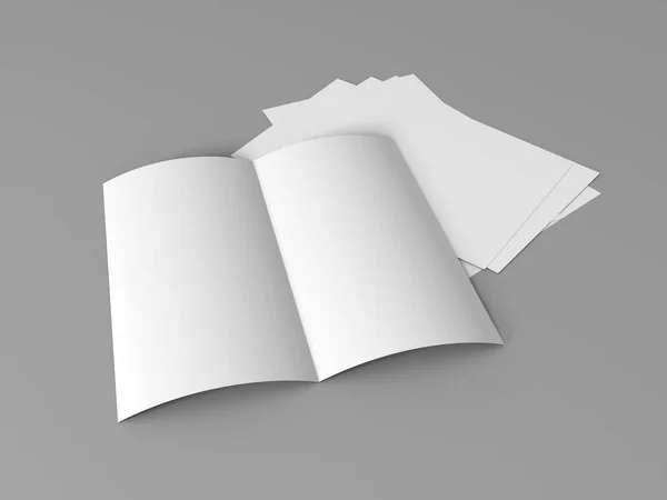 Κενό λευκό φάκελο φυλλάδιο πρότυπο κοροϊδεύω — Φωτογραφία Αρχείου