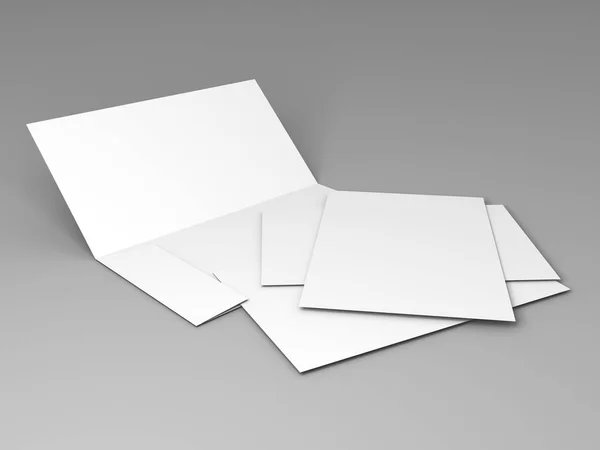 빈 흰색 폴더 브로슈어 서식 파일 이랑 — 스톡 사진