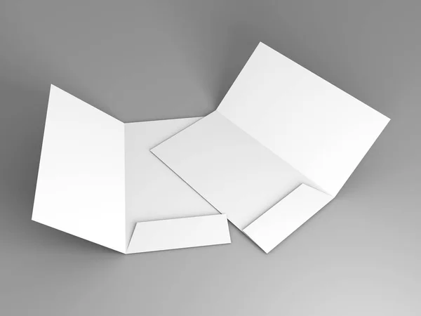 Üres fehér mappa brosúra sablon makett — Stock Fotó