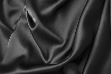 Siyah lüks dalgalı sakinleştirmek parlak ipek perdelik kumaş