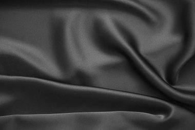 Siyah lüks dalgalı sakinleştirmek parlak ipek perdelik kumaş