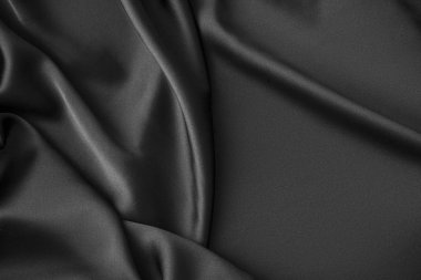 Siyah lüks dalgalı sakinleştirmek parlak ipek perdelik kumaş