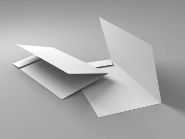 Boş beyaz klasör broşür şablonu mockup