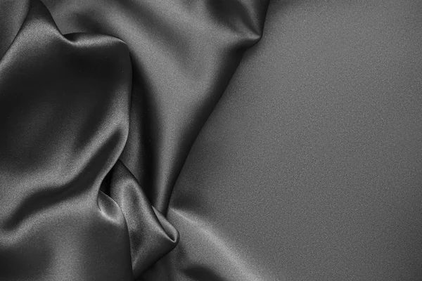 Black luxury wavy rippled glossy silk drapery cloth fabric