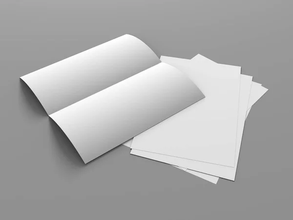 Κενό λευκό φάκελο φυλλάδιο πρότυπο κοροϊδεύω — Φωτογραφία Αρχείου