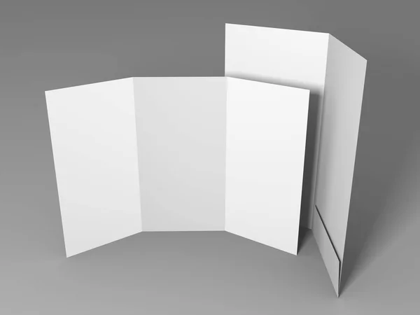 Blank white folder brochure template mockup