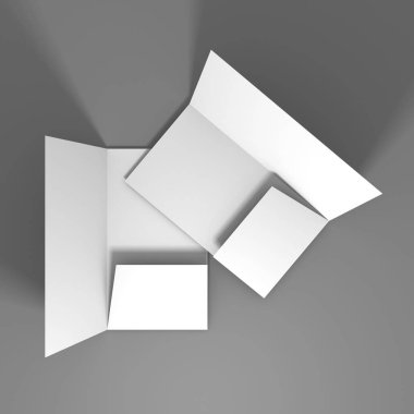 Boş beyaz klasör broşür şablonu mockup