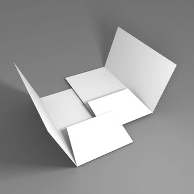 Boş beyaz klasör broşür şablonu mockup