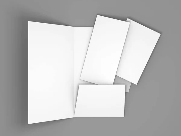 Blank white folder brochure template mockup