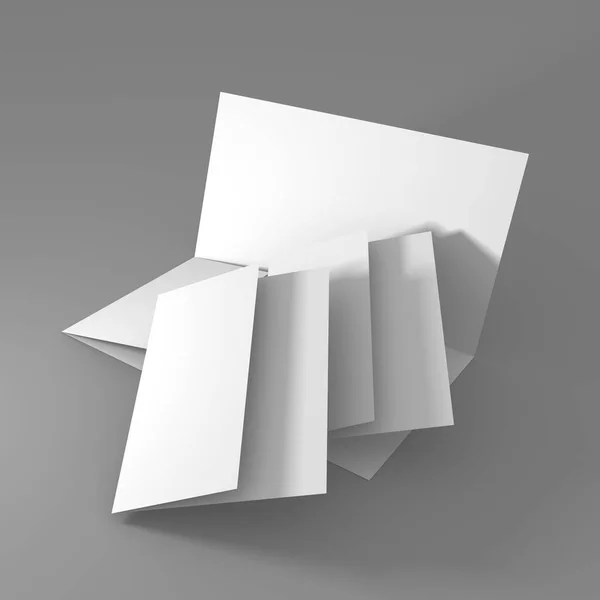 빈 흰색 폴더 브로슈어 서식 파일 이랑 — 스톡 사진