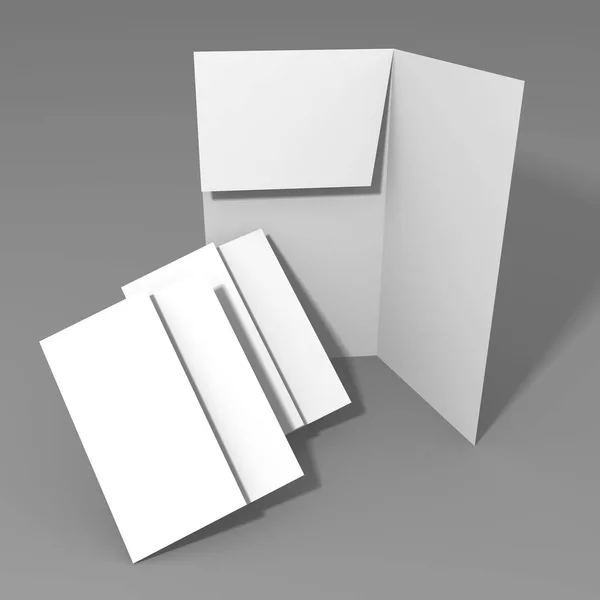 Blank white folder brochure template mockup — Stock Photo, Image