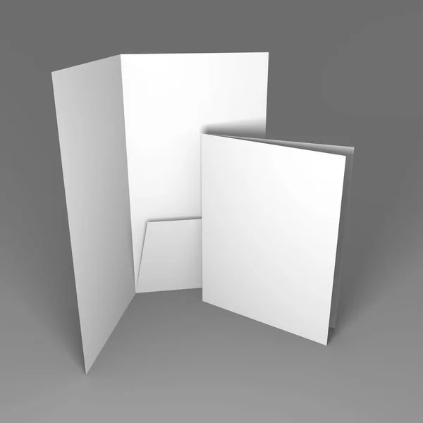 Blank white folder brochure template mockup — Stock Photo, Image