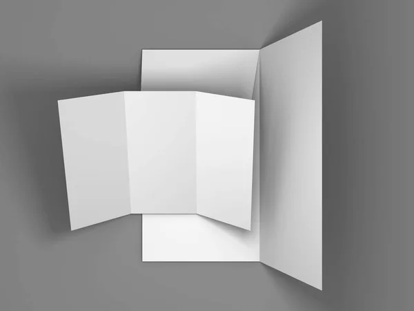 Maketa prázdné bílé složky šablony brožura — Stock fotografie