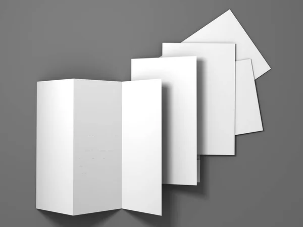 Blank white folder brochure template mockup — Stock Photo, Image