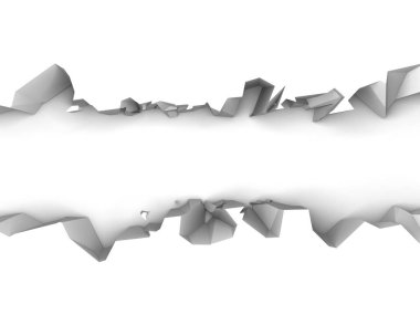 Karanlık imha beyaz taş duvarı kırık