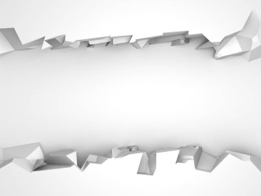 Karanlık imha beyaz taş duvarı kırık