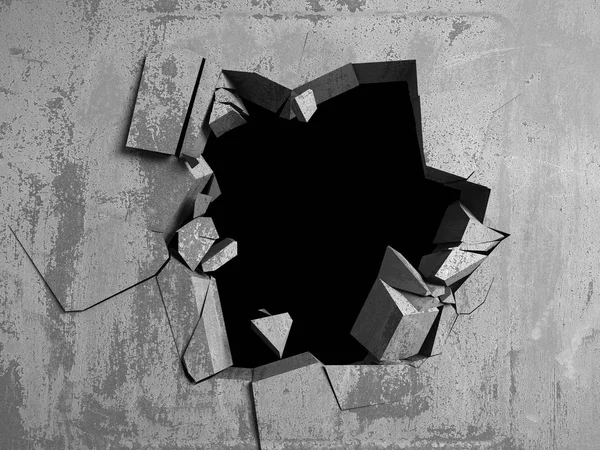 Karanlık kırık kırık hole beton duvar
