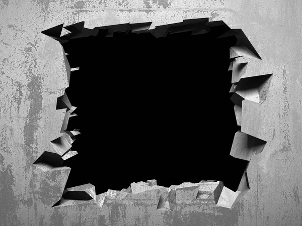 Karanlık kırık kırık hole beton duvar