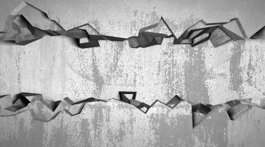 Karanlık kırık kırık hole beton duvar