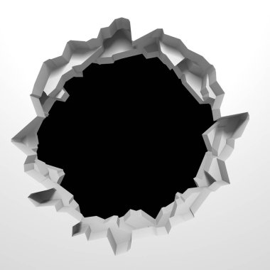 Karanlık imha beyaz taş duvarı kırık