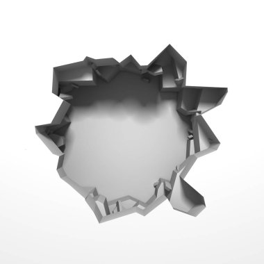 Karanlık imha beyaz taş duvarı kırık