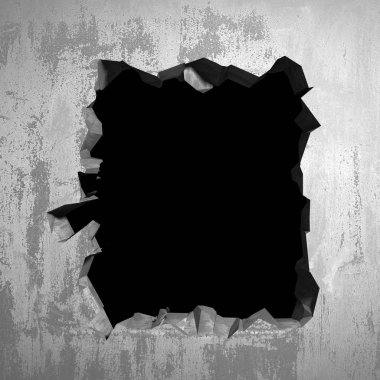 Karanlık kırık kırık hole beton duvar
