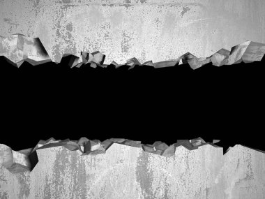 Karanlık kırık kırık hole beton duvar