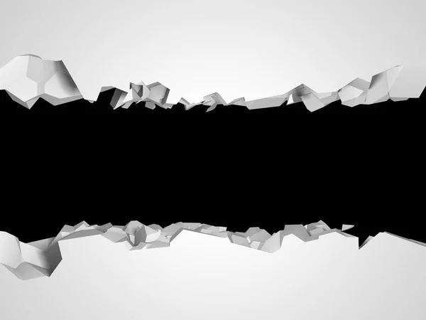 Karanlık imha beyaz taş duvarı kırık — Stok fotoğraf