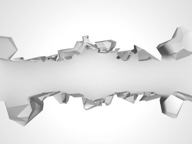 Karanlık imha beyaz taş duvarı kırık