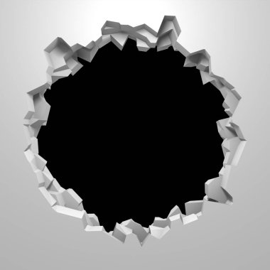 Karanlık imha beyaz taş duvarı kırık