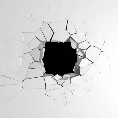 Karanlık imha beyaz taş duvarı kırık